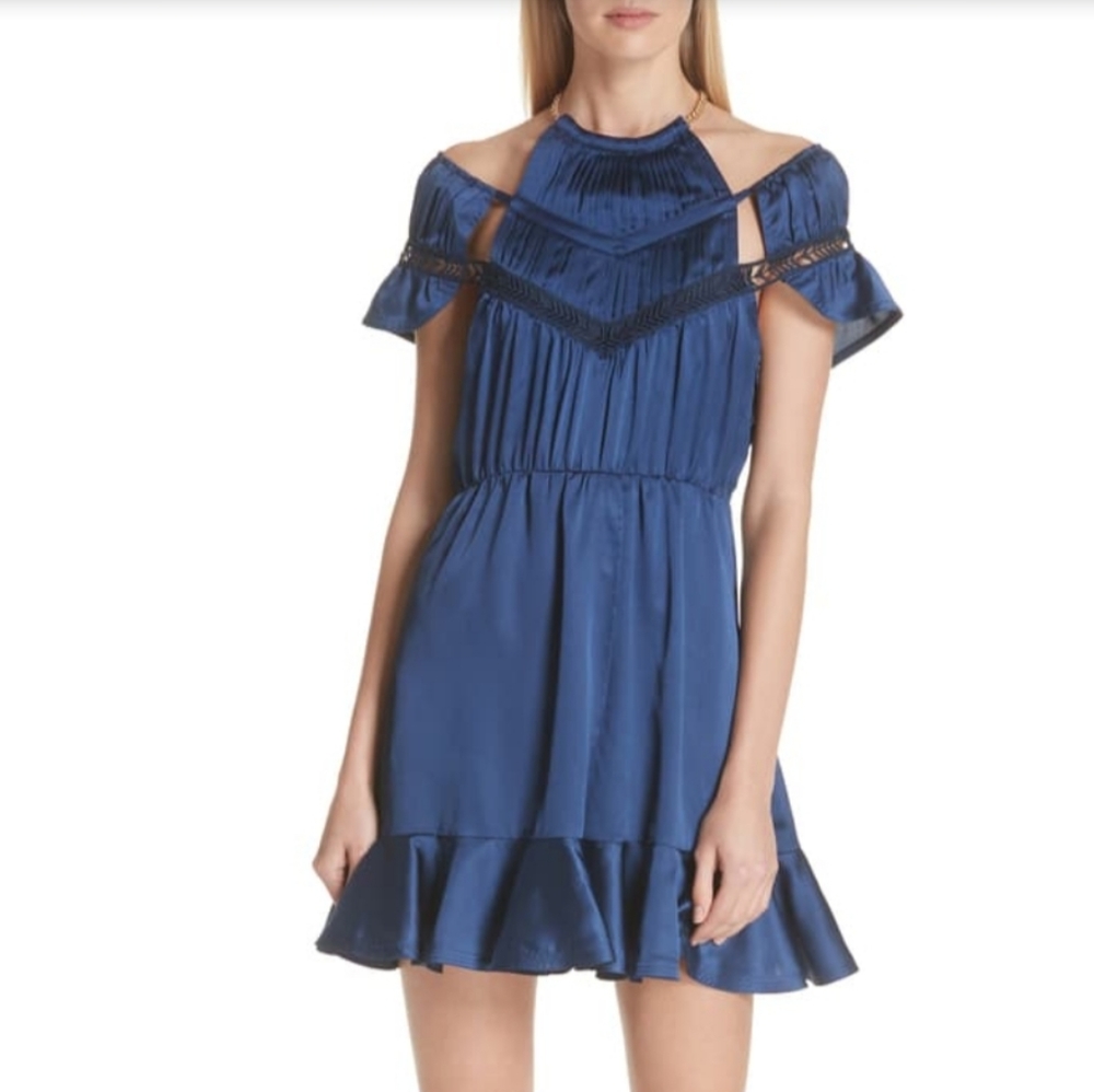 🍒NWT🍒 SELF PORTRAIT SATIN MINI DRESS - Picture 5 of 12